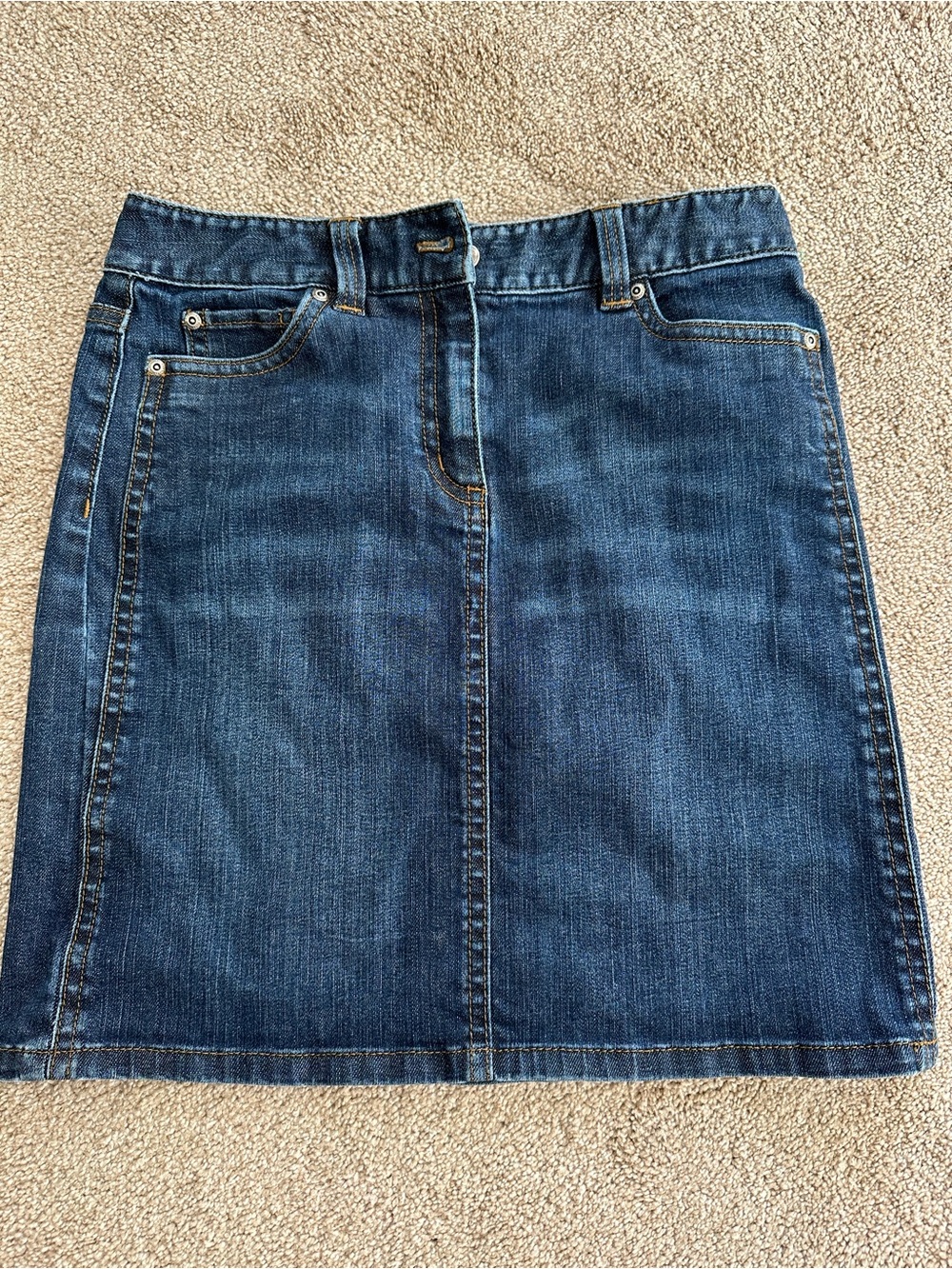 Denim Ann Taylor Skirt - Dark Blue